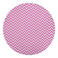 Pink White And Navy Chevron Print Round Blanket