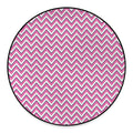 Pink White And Navy Chevron Print Round Floor Mat