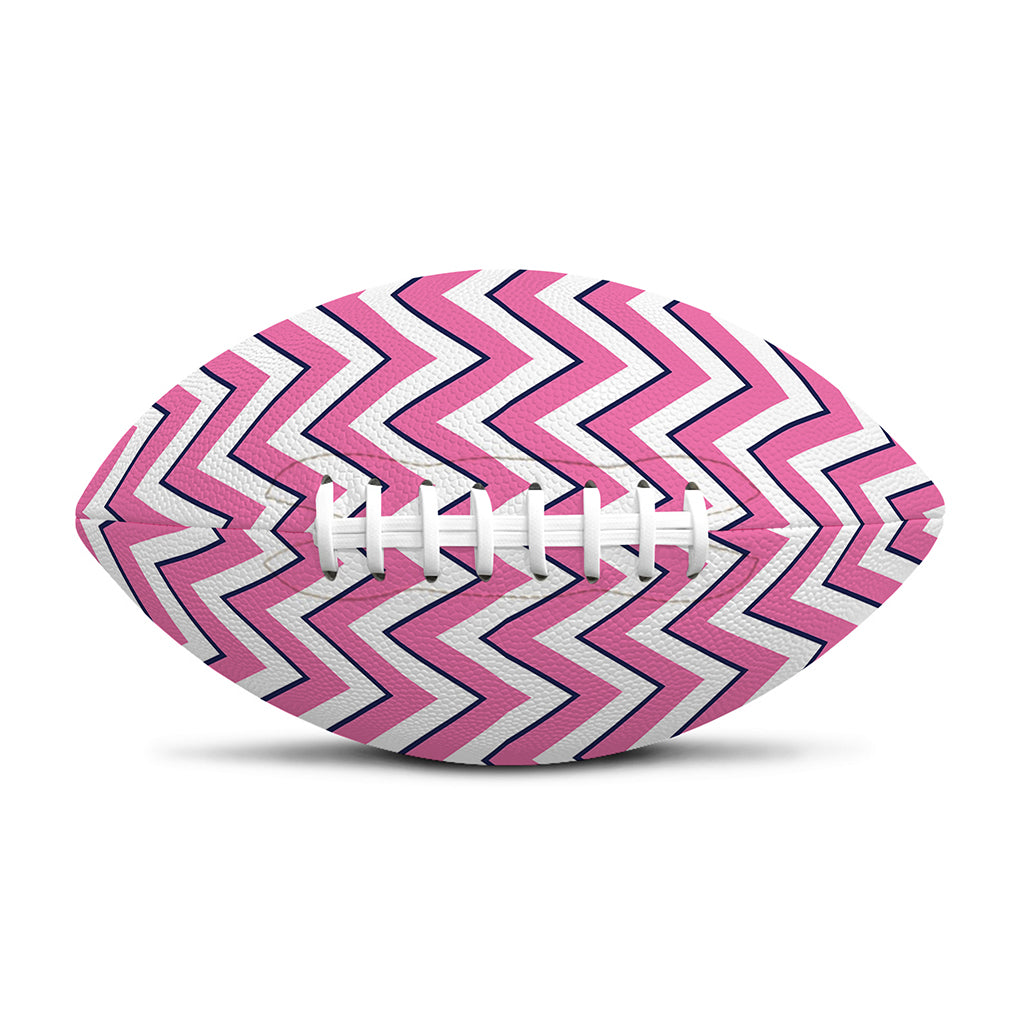 Pink White And Navy Chevron Print Rugby Ball