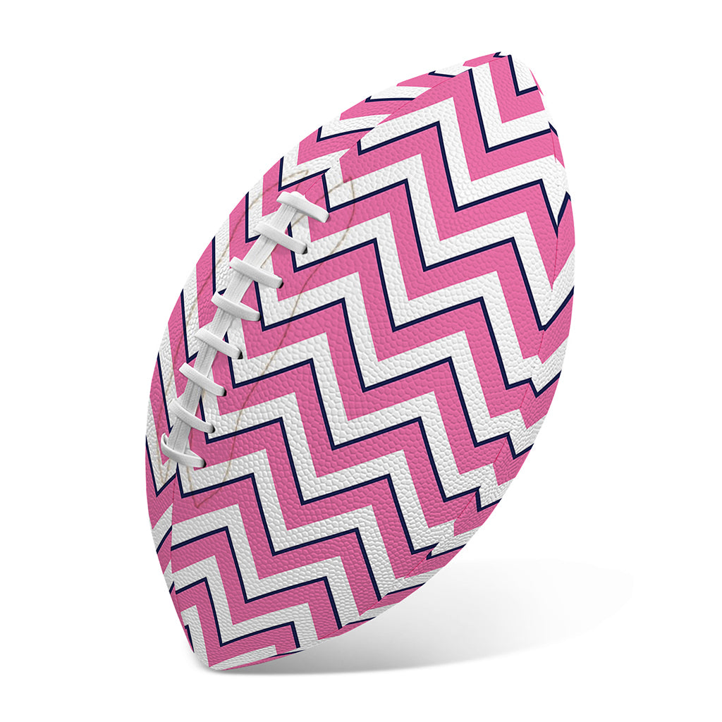 Pink White And Navy Chevron Print Rugby Ball