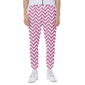 Pink White And Navy Chevron Print Joggers
