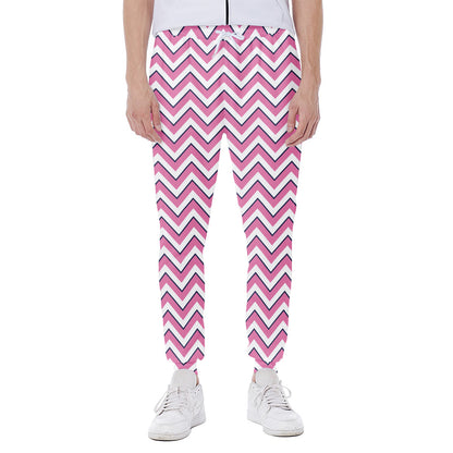 Pink White And Navy Chevron Print Scuba Joggers
