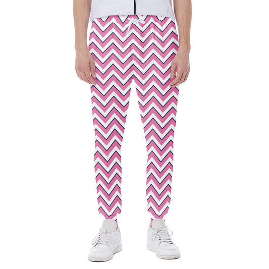 Pink White And Navy Chevron Print Scuba Joggers