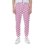 Pink White And Navy Chevron Print Scuba Joggers