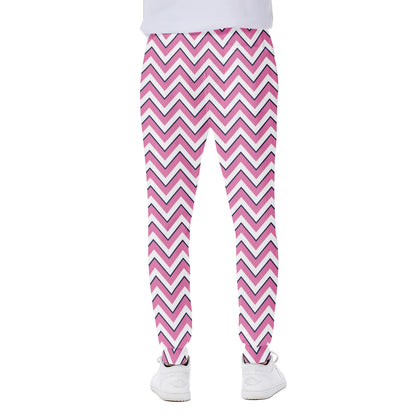 Pink White And Navy Chevron Print Scuba Joggers