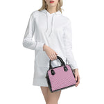 Pink White And Navy Chevron Print Shoulder Handbag