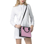 Pink White And Navy Chevron Print Shoulder Handbag