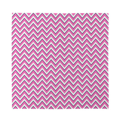 Pink White And Navy Chevron Print Silk Bandana