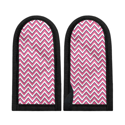 Pink White And Navy Chevron Print Skillet Handle Cover