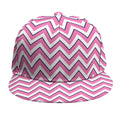 Pink White And Navy Chevron Print Snapback Cap