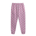 Pink White And Navy Chevron Print Sweatpants
