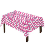 Pink White And Navy Chevron Print Tablecloth