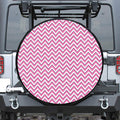 Pink White And Navy Chevron Print Tire Cover