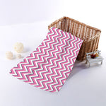 Pink White And Navy Chevron Print Towel