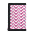 Pink White And Navy Chevron Print Trifold Wallet