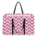 Pink White And Navy Chevron Print Utility Tote Bag