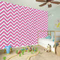 Pink White And Navy Chevron Print Wall Sticker