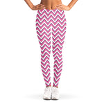 Pink White And Navy Chevron Print Women's Leggings