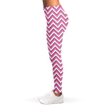 Pink White And Navy Chevron Print Women's Leggings