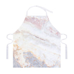 Pink White Grey Marble Print Adjustable Apron