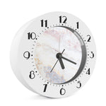 Pink White Grey Marble Print Alarm Clock