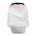 Pink White Grey Marble Print Baby Seat Cover