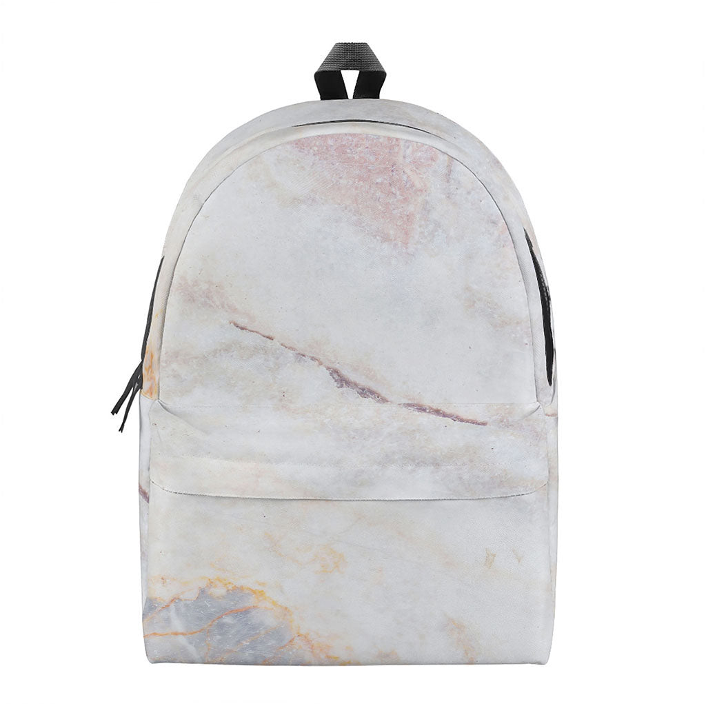Pink White Grey Marble Print Backpack