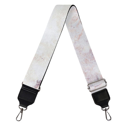 Pink White Grey Marble Print Bag Strap