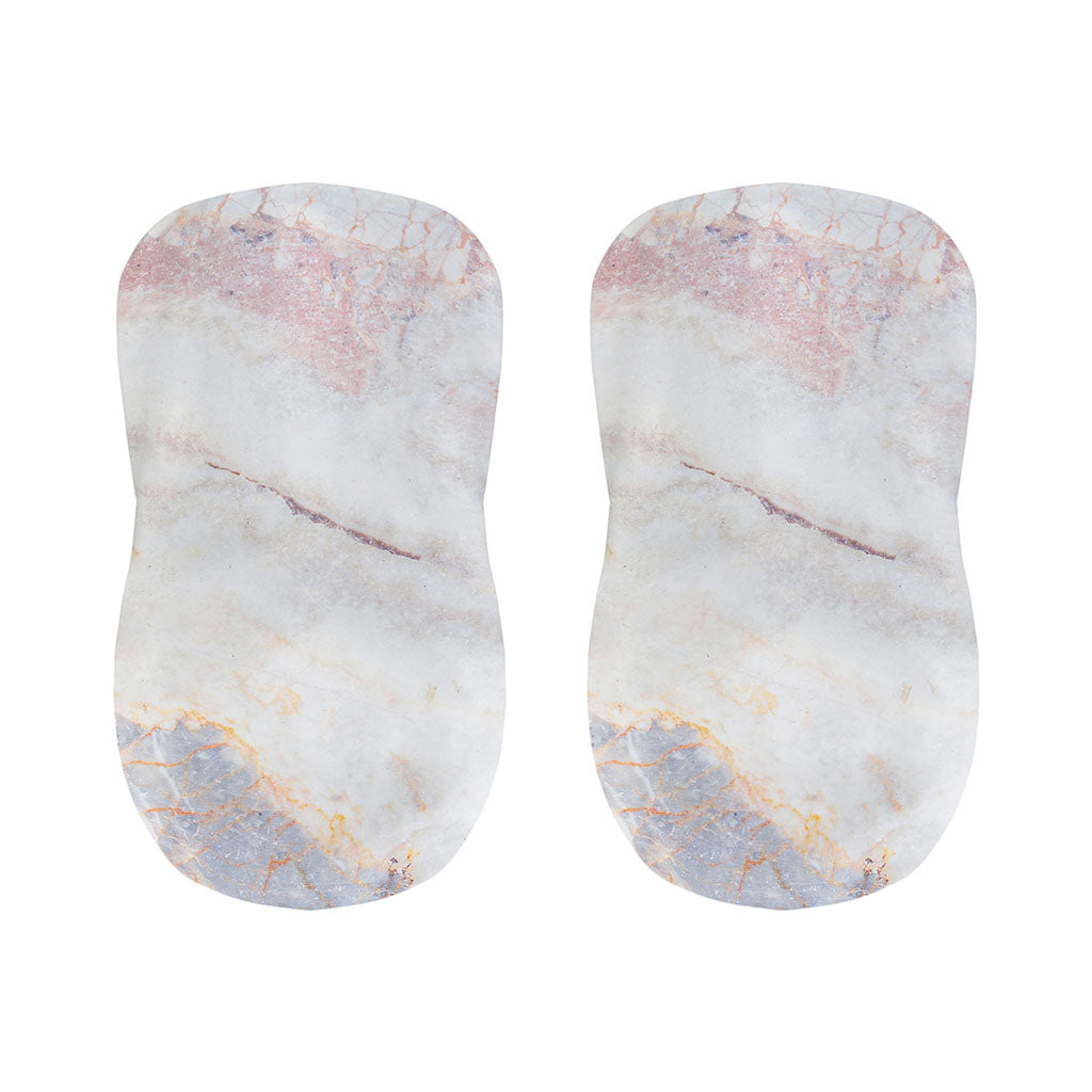 Pink White Grey Marble Print Bar Stool Covers
