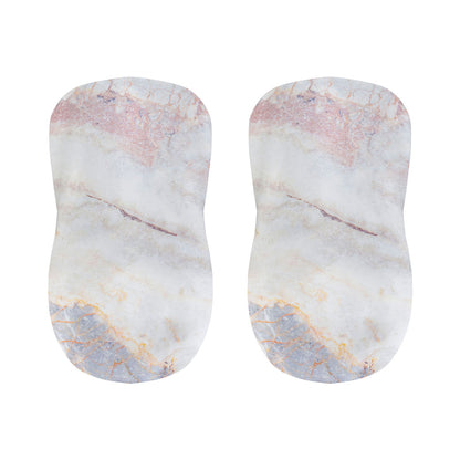 Pink White Grey Marble Print Bar Stool Covers
