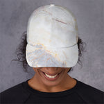 Pink White Grey Marble Print Baseball Cap