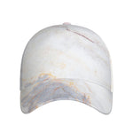 Pink White Grey Marble Print Baseball Cap