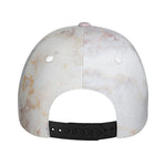 Pink White Grey Marble Print Baseball Cap