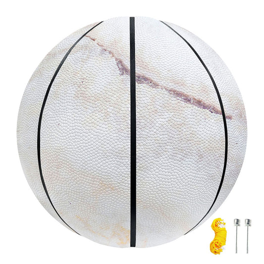 Pink White Grey Marble Print Basketball