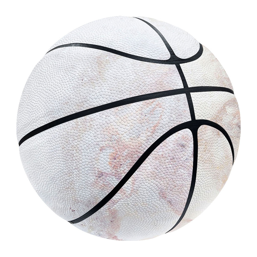 Pink White Grey Marble Print Basketball