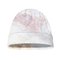 Pink White Grey Marble Print Beanie