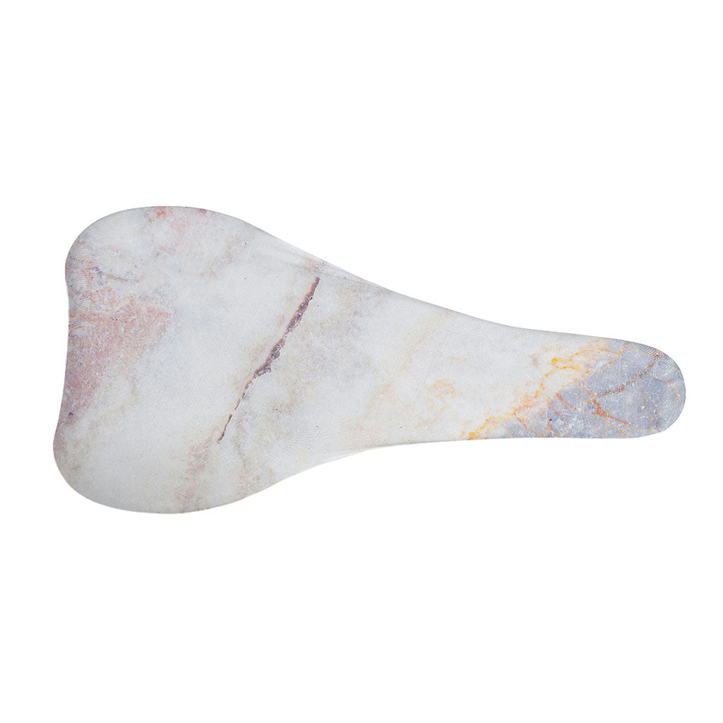Pink White Grey Marble Print Bicycle Seat Cover