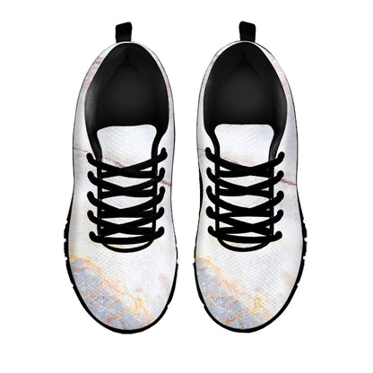 Pink White Grey Marble Print Black Running Shoes