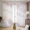 Pink White Grey Marble Print Dimout Pencil Pleat Curtains