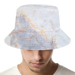 Pink White Grey Marble Print Bucket Hat