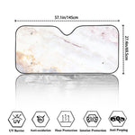 Pink White Grey Marble Print Car Windshield Sun Shade