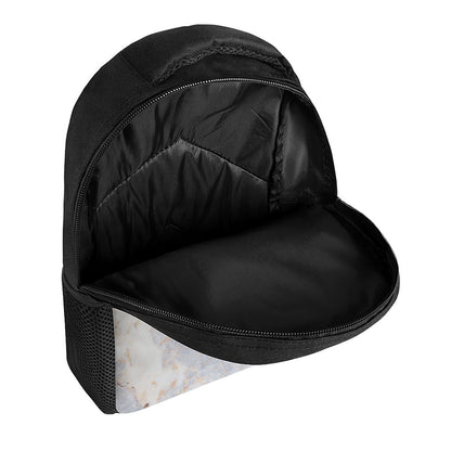 Pink White Grey Marble Print Casual Backpack