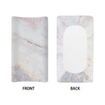 Pink White Grey Marble Print Changing Pad Cover