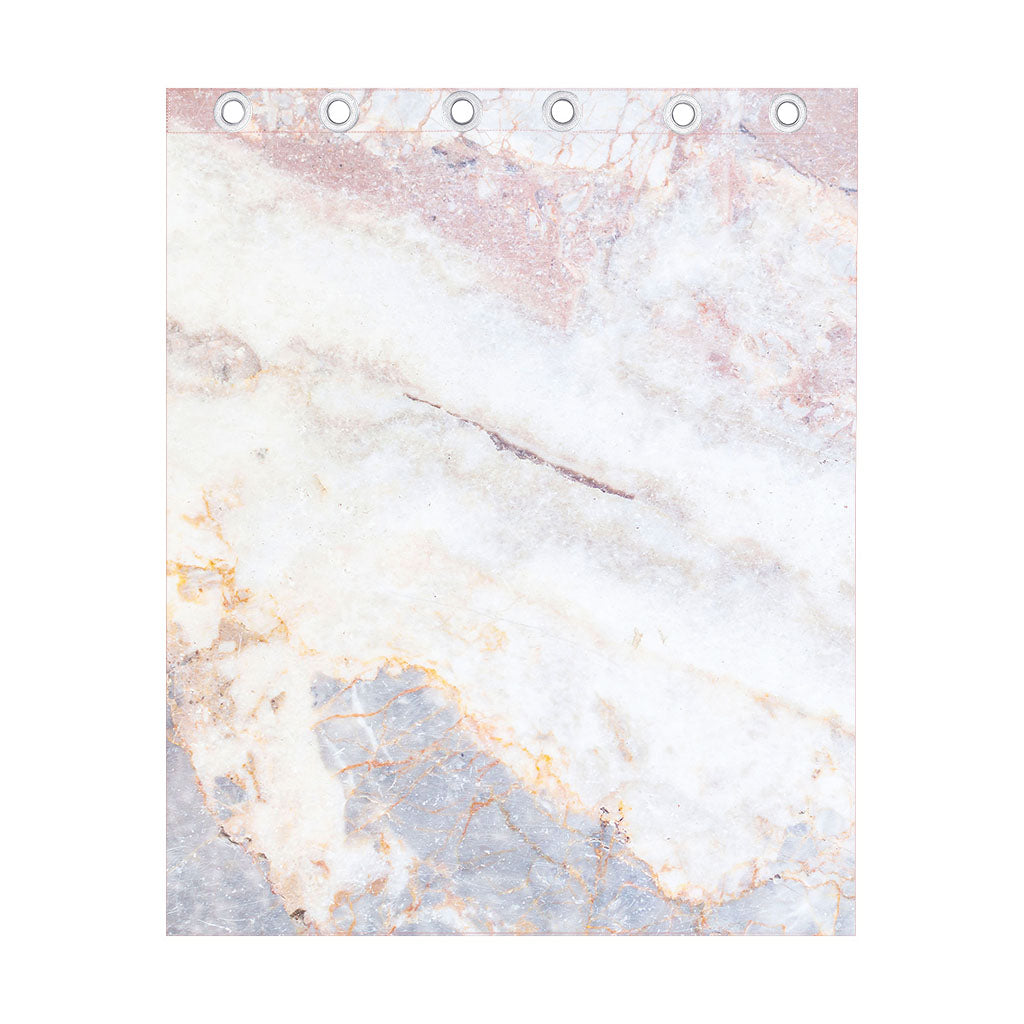 Pink White Grey Marble Print Curtain