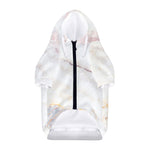 Pink White Grey Marble Print Dog Zip Up Hoodie