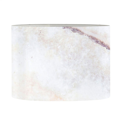 Pink White Grey Marble Print Drum Lamp Shade