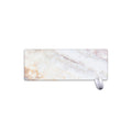 Pink White Grey Marble Print Extended Mouse Pad