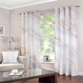 Pink White Grey Marble Print Extra Wide Grommet Curtains