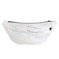 Pink White Grey Marble Print Fanny Pack