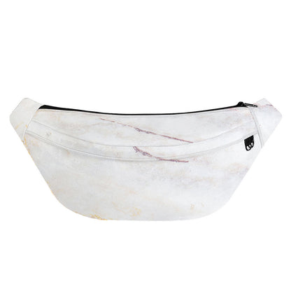 Pink White Grey Marble Print Fanny Pack